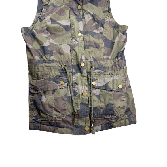 Camouflage YMI Collection Utility Vest Pockets Drawstring Waist Size M No Hood - Picture 3 of 6